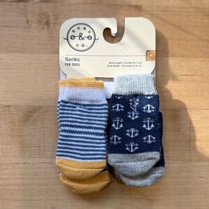 Bond & Co. Navy Anchor & Yellow-Accented Dog Sock Set